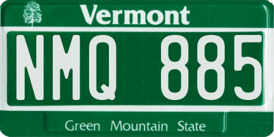 VT license plate NMQ885