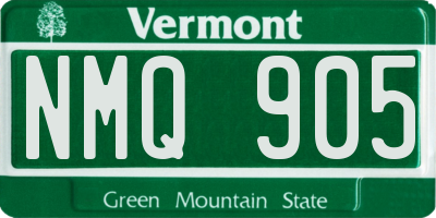 VT license plate NMQ905
