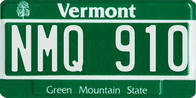 VT license plate NMQ910