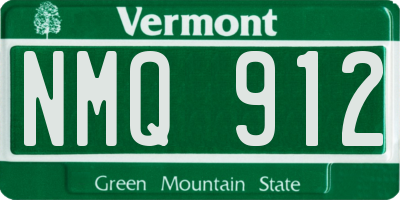 VT license plate NMQ912