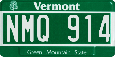 VT license plate NMQ914