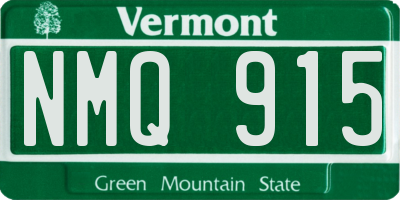 VT license plate NMQ915