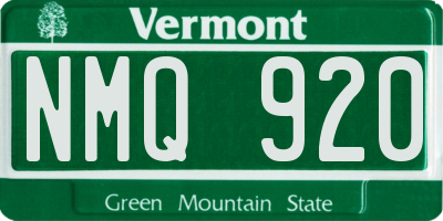 VT license plate NMQ920
