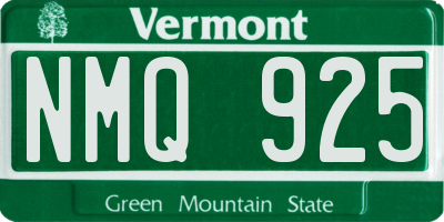 VT license plate NMQ925