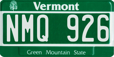 VT license plate NMQ926