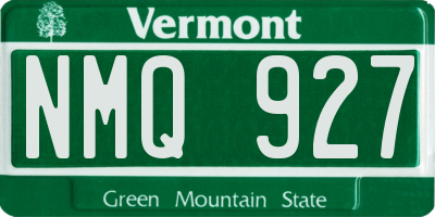 VT license plate NMQ927
