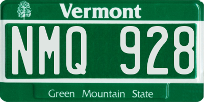 VT license plate NMQ928