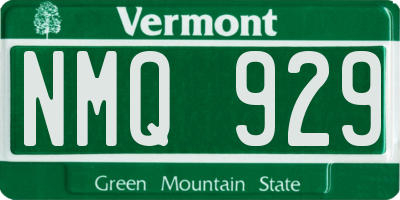 VT license plate NMQ929