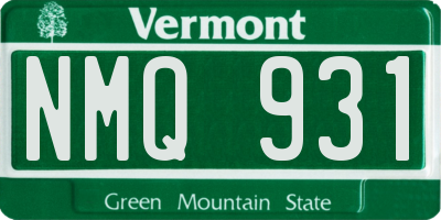 VT license plate NMQ931