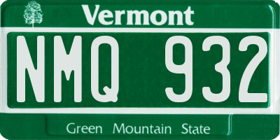 VT license plate NMQ932