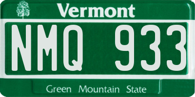 VT license plate NMQ933