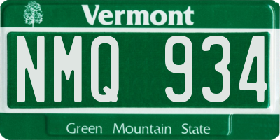 VT license plate NMQ934