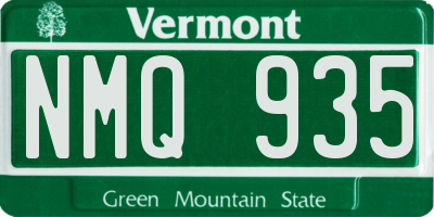 VT license plate NMQ935