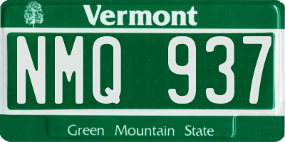 VT license plate NMQ937