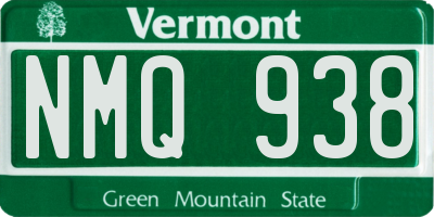 VT license plate NMQ938