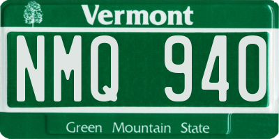 VT license plate NMQ940