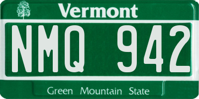 VT license plate NMQ942