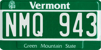 VT license plate NMQ943