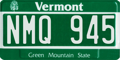 VT license plate NMQ945