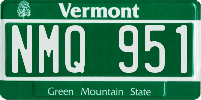 VT license plate NMQ951