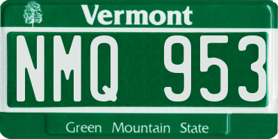 VT license plate NMQ953
