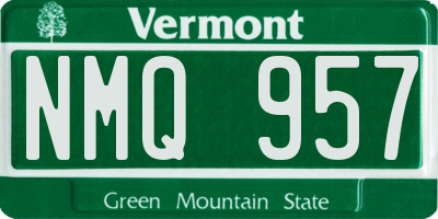 VT license plate NMQ957