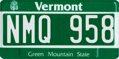 VT license plate NMQ958