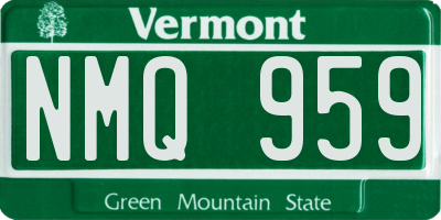 VT license plate NMQ959