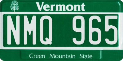 VT license plate NMQ965