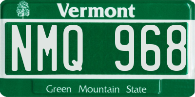 VT license plate NMQ968
