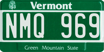 VT license plate NMQ969