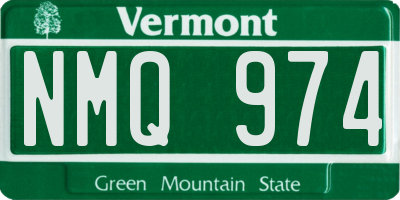 VT license plate NMQ974