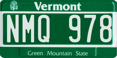 VT license plate NMQ978