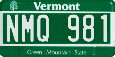 VT license plate NMQ981