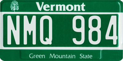 VT license plate NMQ984
