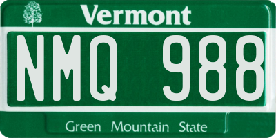 VT license plate NMQ988