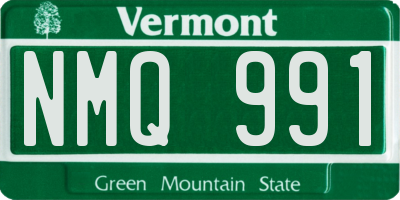 VT license plate NMQ991