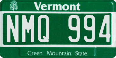 VT license plate NMQ994