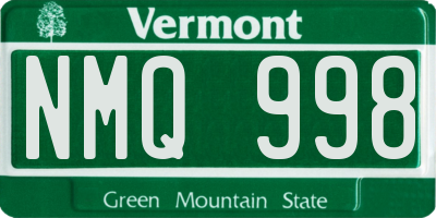 VT license plate NMQ998