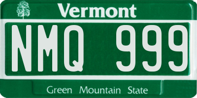 VT license plate NMQ999