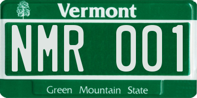 VT license plate NMR001