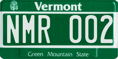 VT license plate NMR002