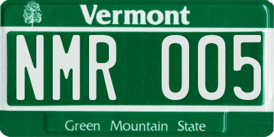 VT license plate NMR005