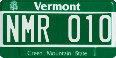 VT license plate NMR010