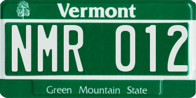 VT license plate NMR012