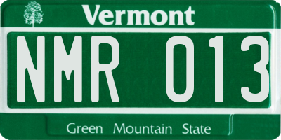 VT license plate NMR013