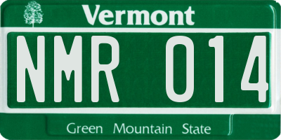 VT license plate NMR014