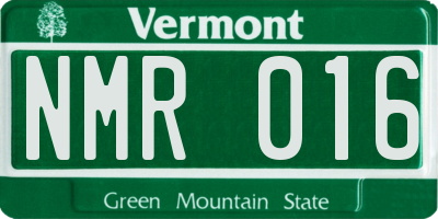 VT license plate NMR016