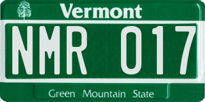 VT license plate NMR017