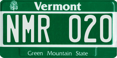 VT license plate NMR020